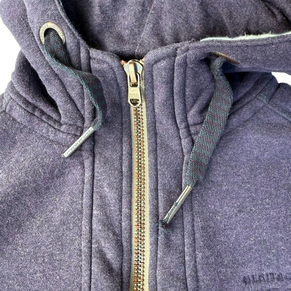 Diesel Half Zip Hoodie L Dark Plum Purple Embroidered Logo Kangaroo Pocket - Picture 9 of 12
